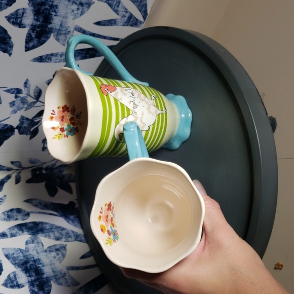 Urban Market By Gibson Charming Rooster Mugs - Green and Blue - Picture 2 of 12